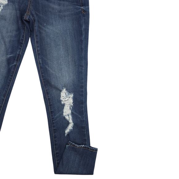 Mossimo Jeans Womens 1 Blue Jeggings High Waisted Distressed Medium Wash Denim - Picture 6 of 12